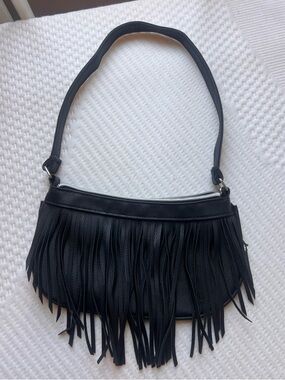 Black Fringe Shoulder Bag